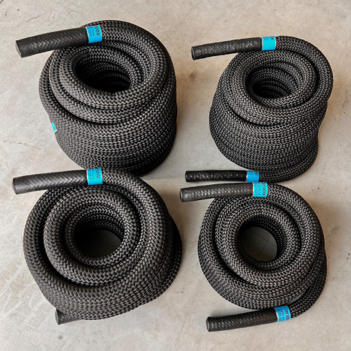 Тренировочный канат AEROBIS Battle Rope V2, длина 15 м, диаметр 30 мм, вес 8 кг, черный