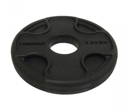 Олимпийский обрезиненный диск FOREMAN PRR 1,25 кг, черный