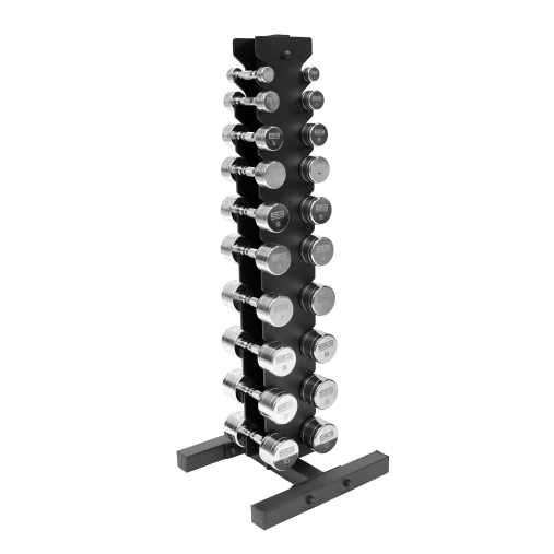 Набор хромированных гантелей BRONZE GYM 1-10 кг (10 пар) в комплекте со стойкой