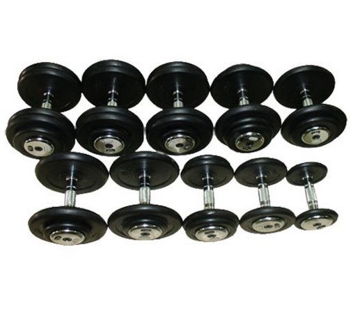 Гантельный ряд Matrix обрезиненный на 10 пар с развесовкой от 2.5 до 25 кг - FDS-2,5-25KG