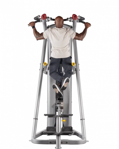 Гравитрон, подтягивание, отжимание с помощью Hoist RS-2700, стек 156 кг, в черном цвете рамы