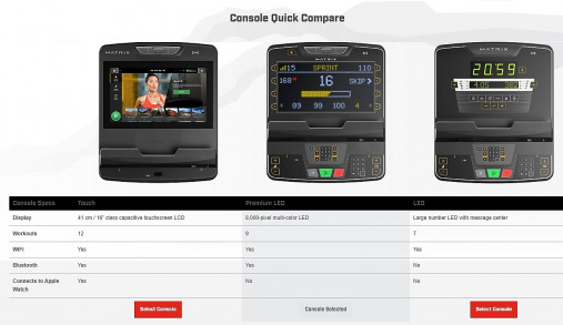 Вертикальный велотренажер Matrix Endurance. Консоль Premium LED