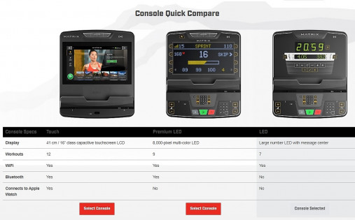 Вертикальный велотренажер Matrix Endurance. Консоль LED