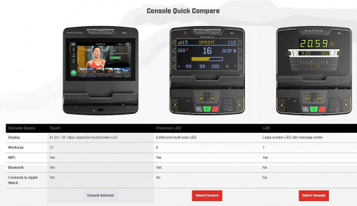 Вертикальный велотренажер Matrix Lifestyle. Консоль Touch