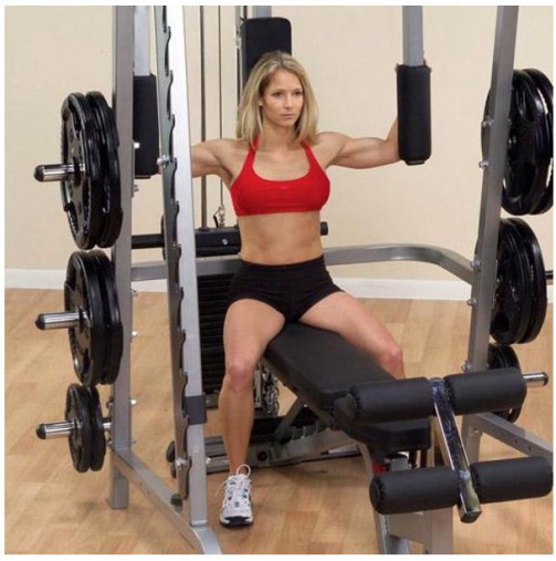 Многофункциональный тренажер Машина Смита Body Solid GS348QP4 со стеком 90кг. (в максимальной комплектации)