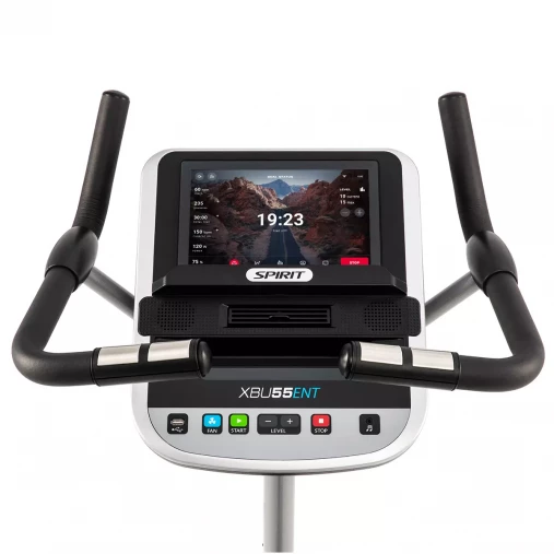 Велотренажер Spirit XBU55 ENT с вертикальной посадкой и 10” тачскрин дисплеем
