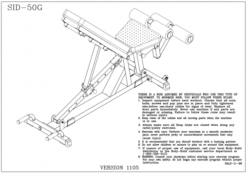 Скамья силовая регулируемая Body-Solid SID50G профессиональная мультифункциональная