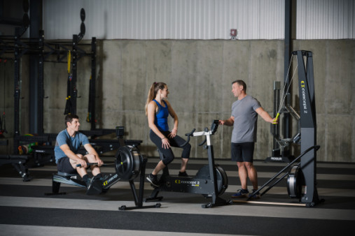 Комплект Concept2: гребной тренажер RowErg + лыжный тренажер SkiErg (c подставкой)