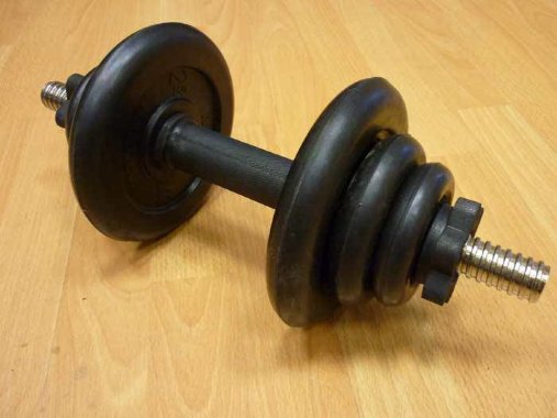 Пример использования грифа. Гриф гантельный Weidernut MB ф26 мм - в сборе.